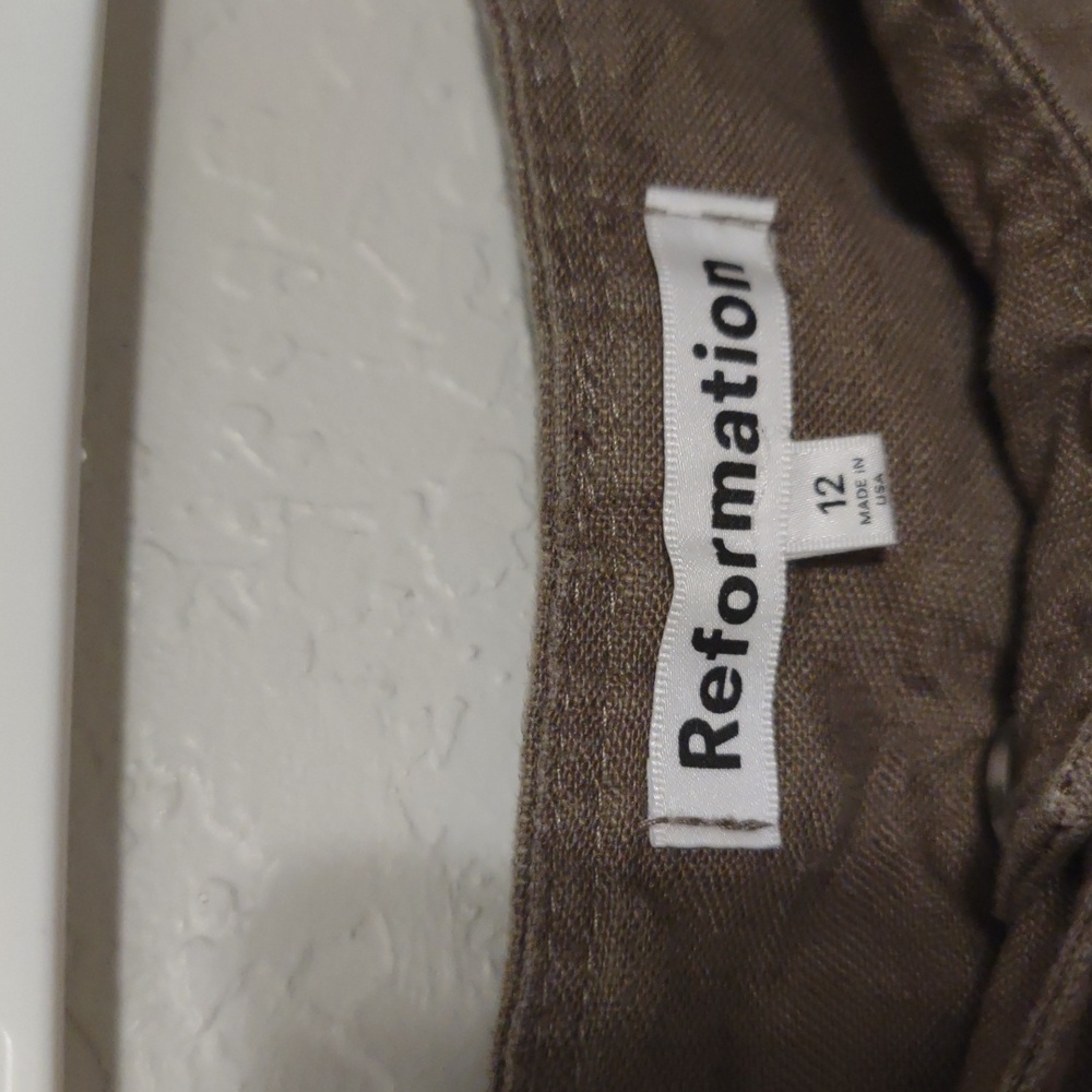 Reformation Olive Green Wide Leg Cargo Pants - Picture 2 of 7